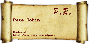 Pete Robin névjegykártya